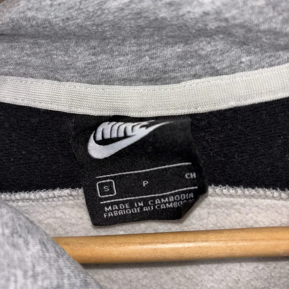 Nike Color Block Pullover Hoodie Gray Black White Small Cotton Fleece